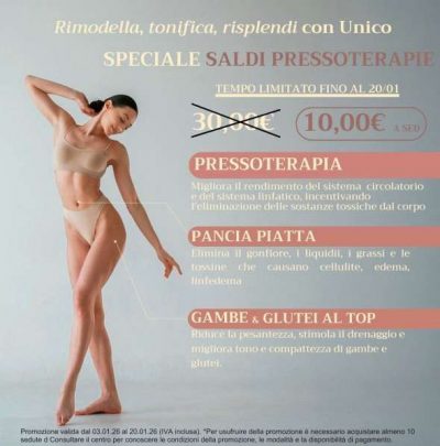 Pressoterapia a 10€ con i saldi di Centri Unico