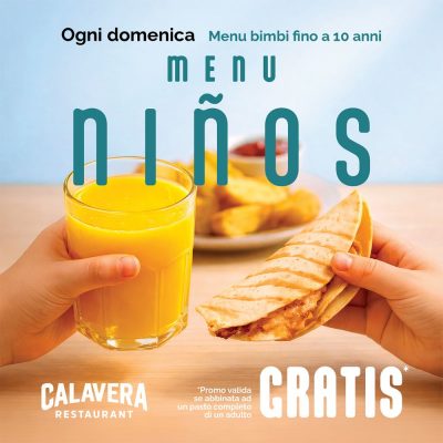 Menù bimbi gratis ogni domenica