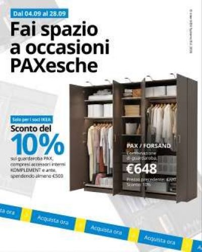 Fai spazio a occasioni PAXesche